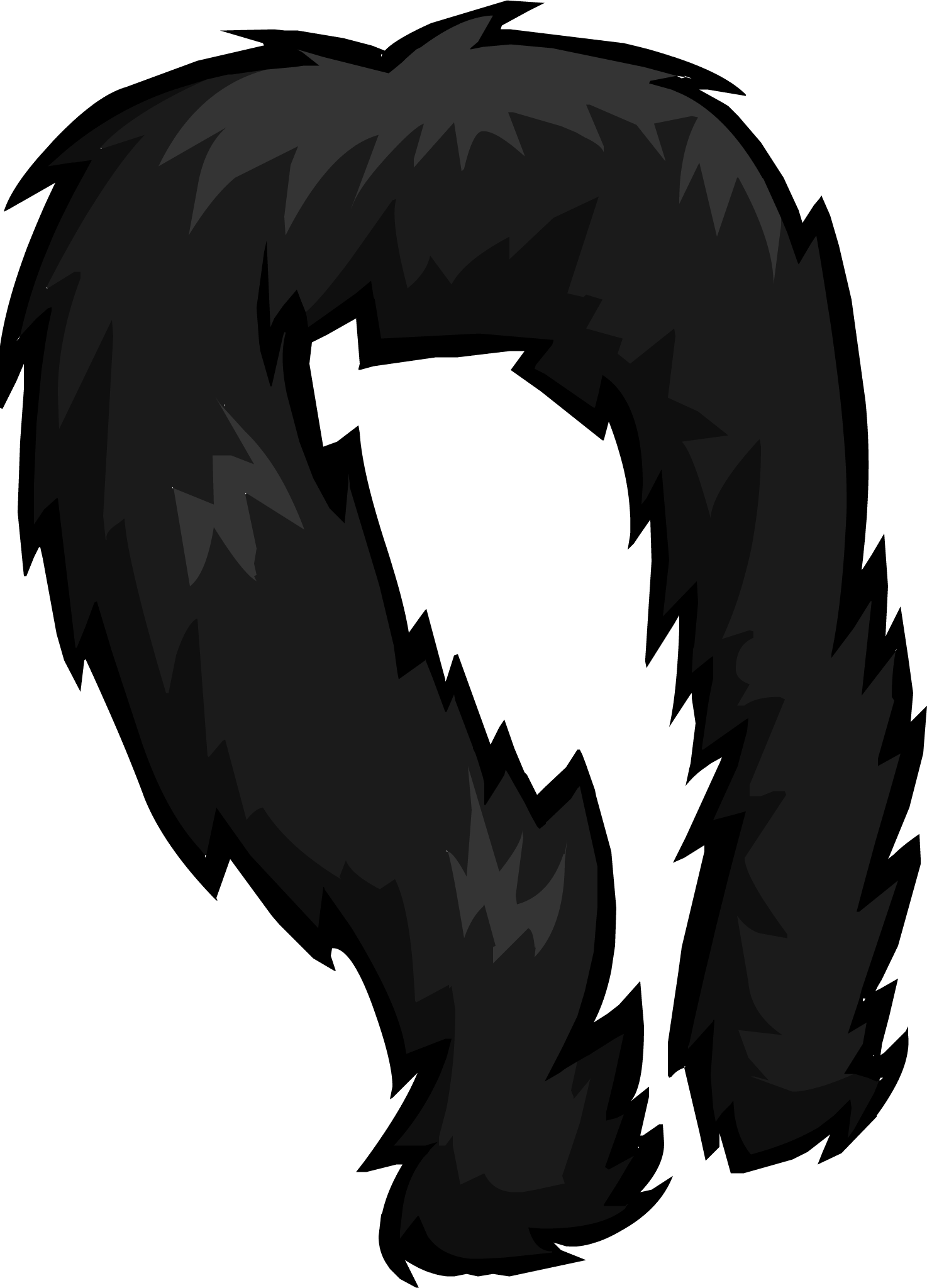 Black Feather Boa Neck Item - Club Penguin Neck Items (1474x2049)