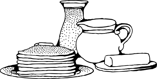 Candlemas Clipart - Black And White Breakfast (600x304)