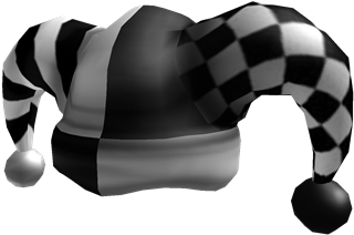 Black White Jester Hat Roblox Joker Hat 420x420 Png Clipart Download - jokers mask roblox