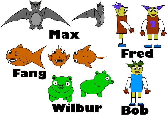 Create 5 Characters And 5 Backgrounds - Cartoon (550x400)