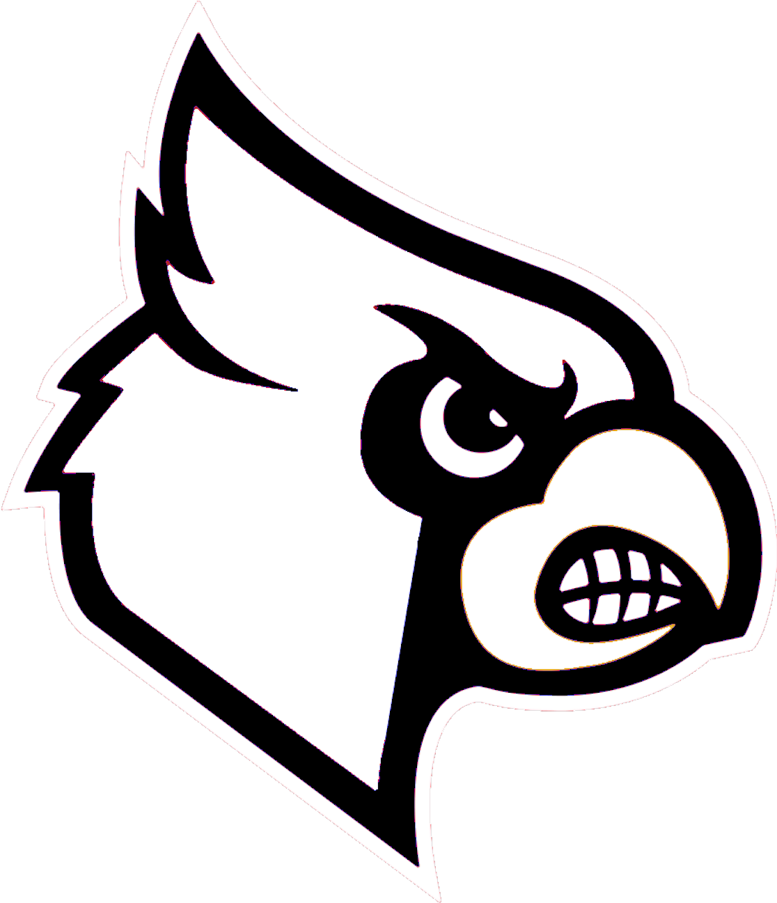 Love Cardinal Pictures To Color Template For Winter - Louisville Cardinals Logo (1136x1314)
