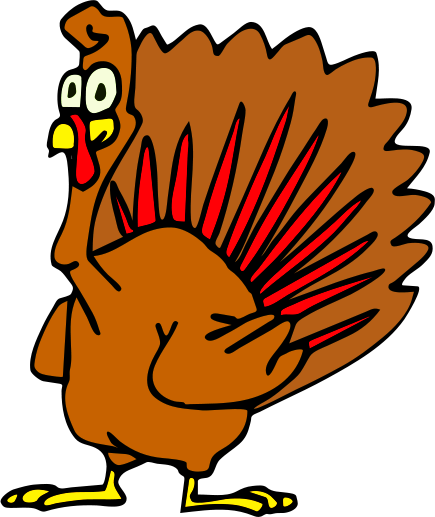 Free To Use Public Domain Turkey Clip Art - Eat Turkey Greeting Card (435x517)