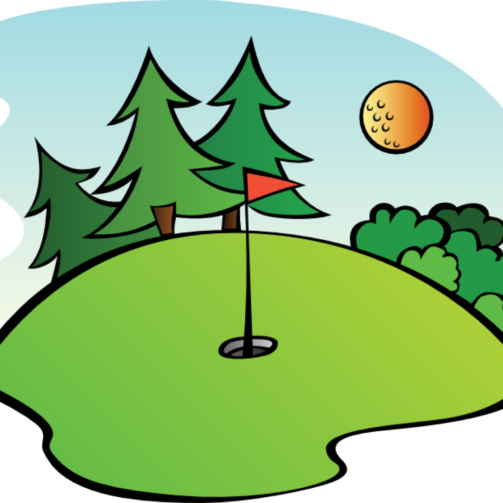 Yearly Golf Day Event - Golf Course Image Cartoon (1024x1024)