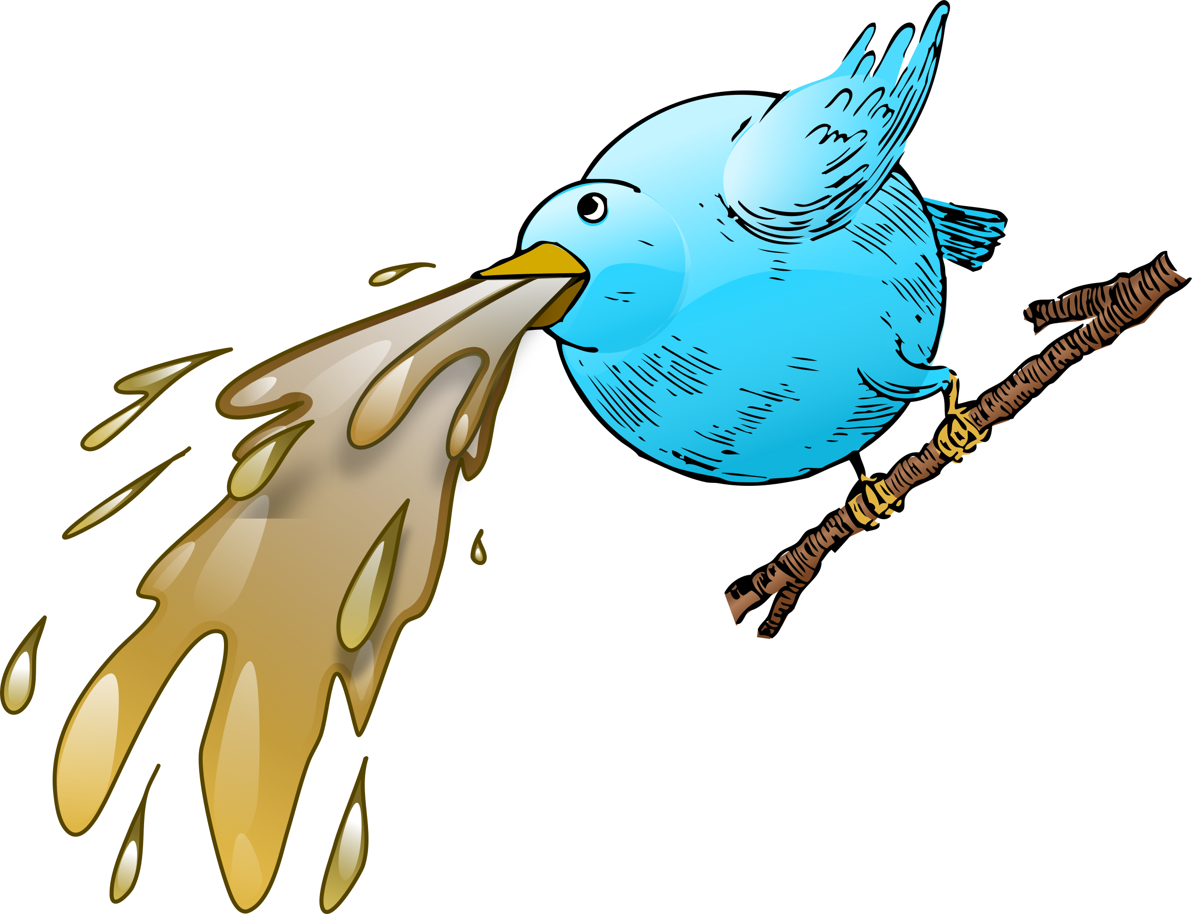 Twitter Logo Clip Art At Clker - Twitter Bird Vomiting (2400x1840)
