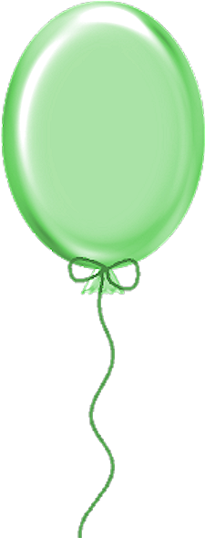 Tubes Anniversaires - Green Birthday Balloon Clip Art (300x600)
