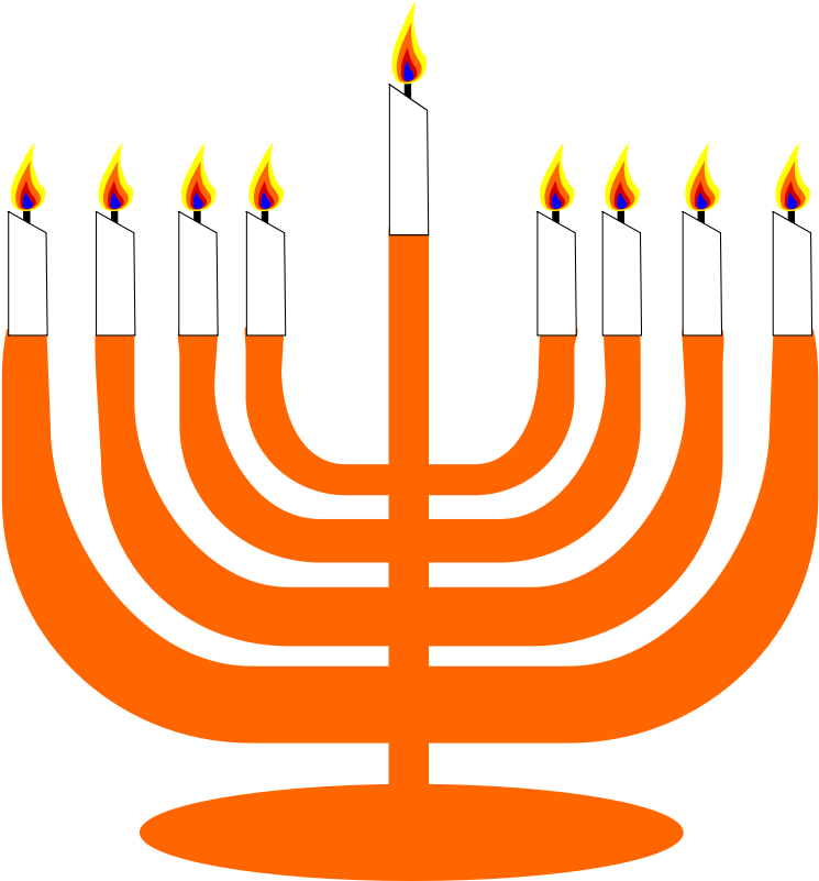 Simple Menorah For Hanukkah With Shamash - Menorah Clip Art (800x800)
