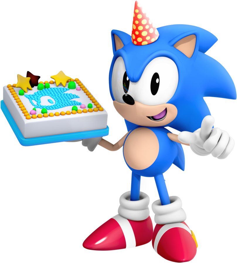 Classic Sonic Birthday Render By Nibroc-rock - Sonic The Hedgehog Birthday (1024x1024)