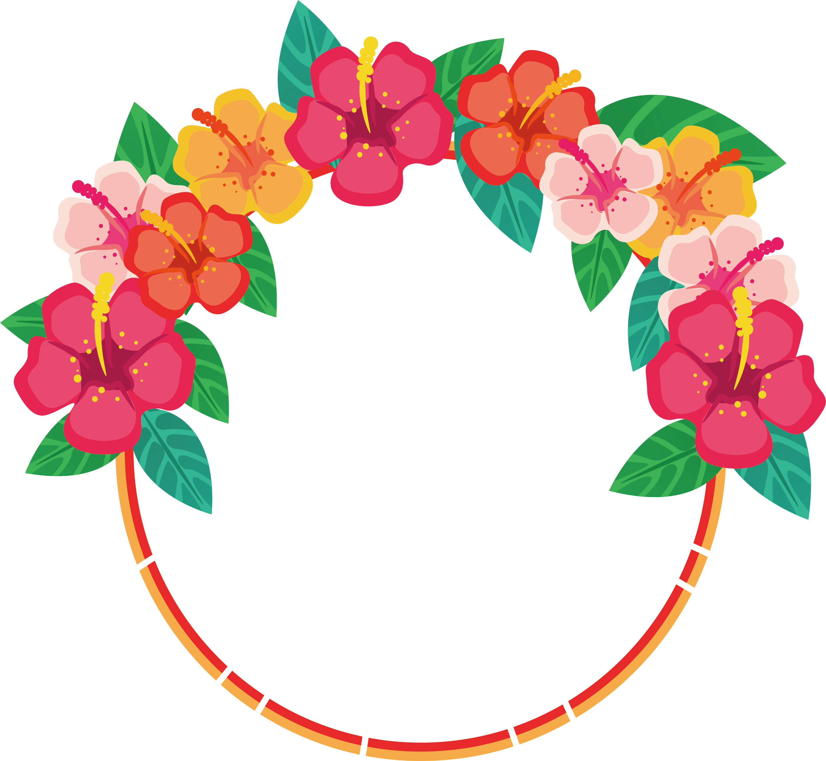 Flower Floral Design Download Clip Art - Flowers Banner Round Png (2797x2580)