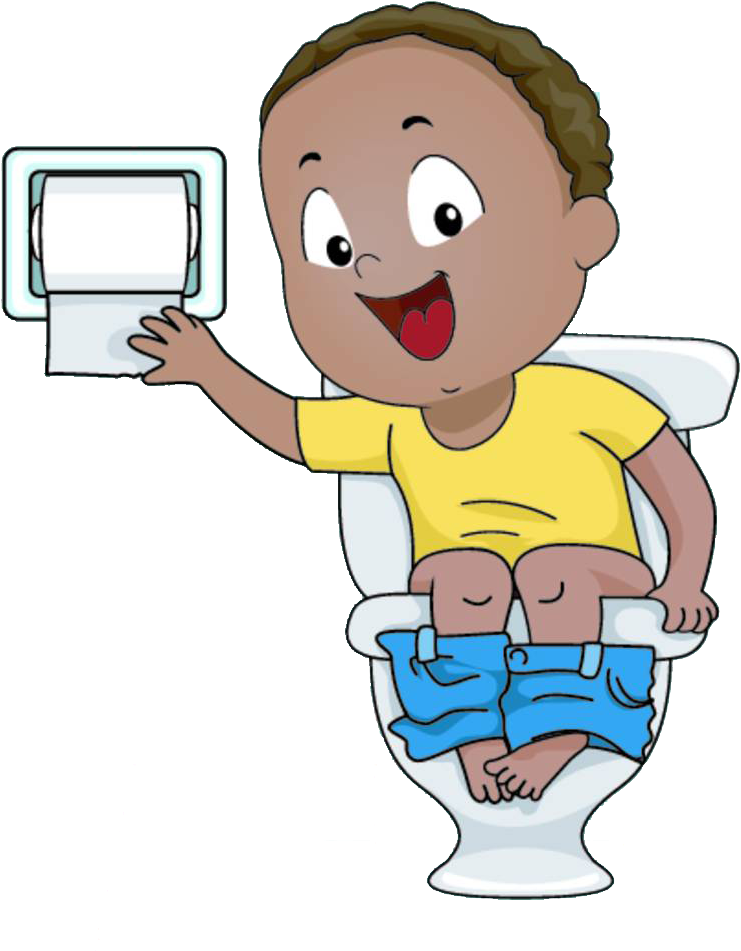 Toilet Training Clip Art - Cartoon Boy Sitting On Toilet (856x1000)