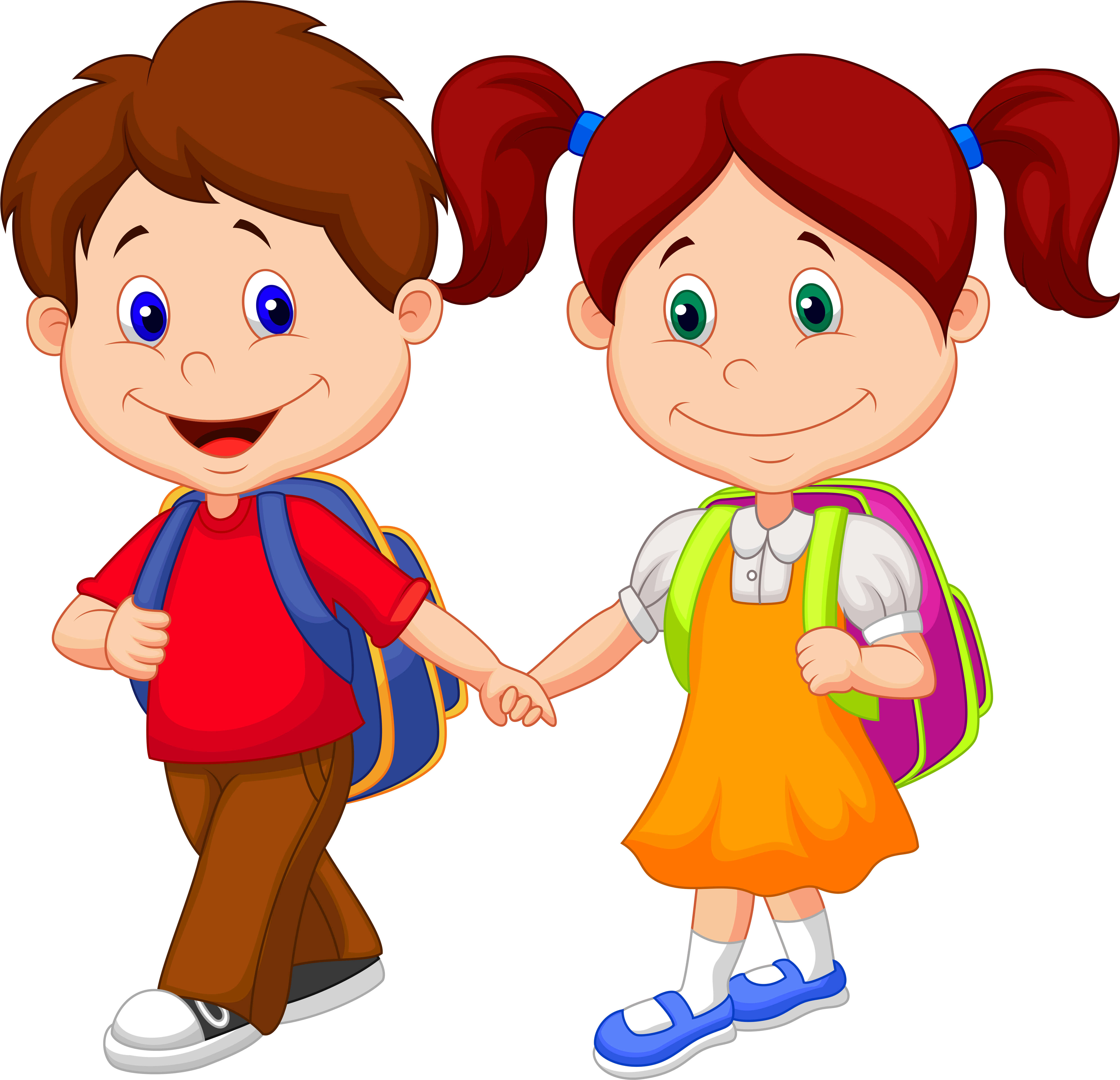 Kids School Clipart Png - Cartoon Children (5000x4824)