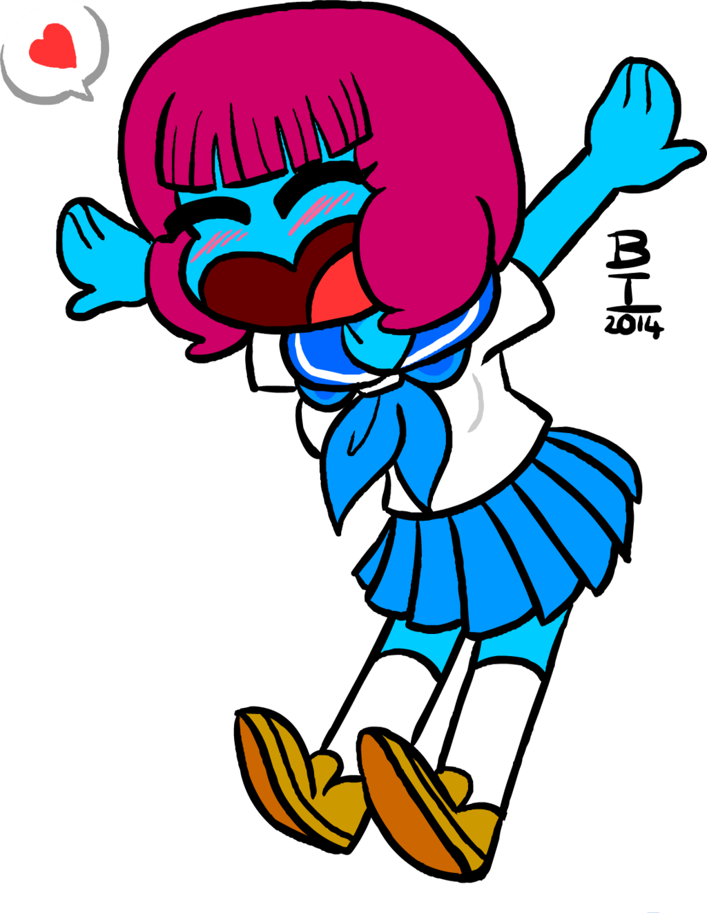 School Girl Narif - Cartoon (1024x1322)