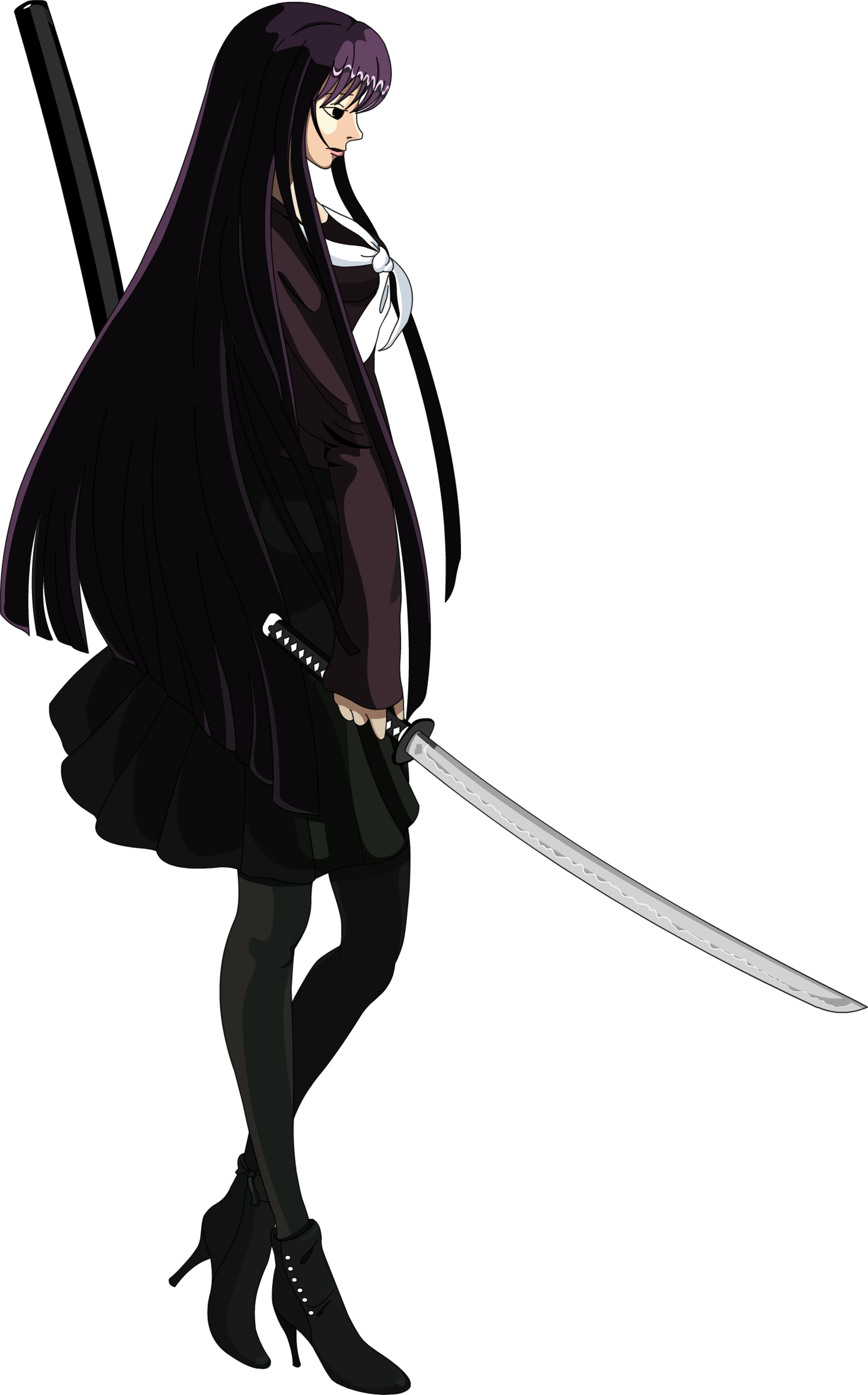 School Girl Silhouette - Anime School Girl Ninja (1493x2398)