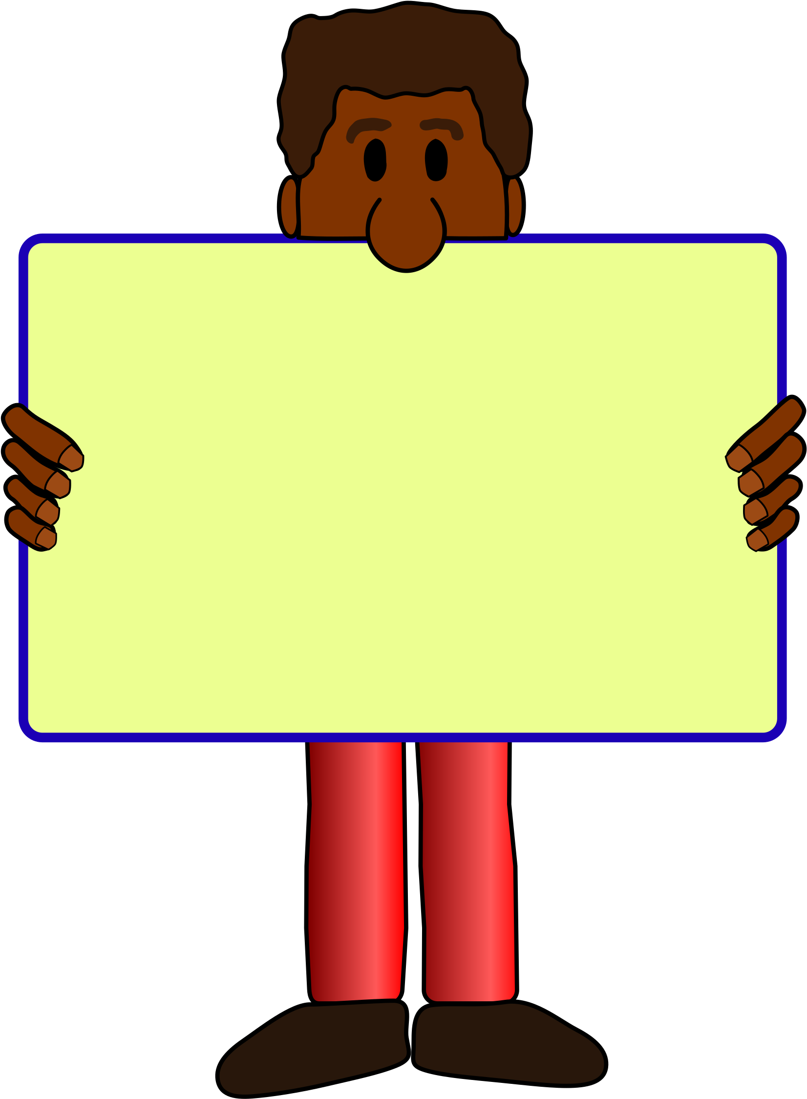 African American Man With Yard Sign Vector Clipart - Message Clipart (1795x2400)