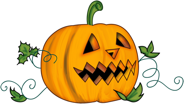 Artwork And Clipart - Halloween Pumpkin Clipart Transparent (612x347)