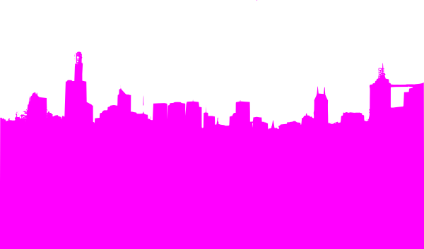 City Scene Clip Art - City Skyline Silhouette (600x353)