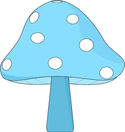 Blue Mushroom - Mushroom Clip Art (410x435)
