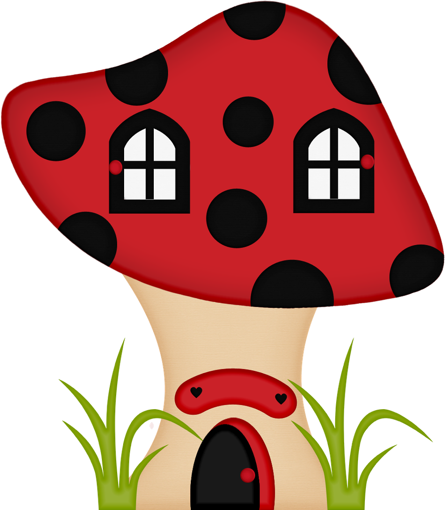 Mushroom Clipart Love Bug - Cogumelo Joaninha Png (961x1103)