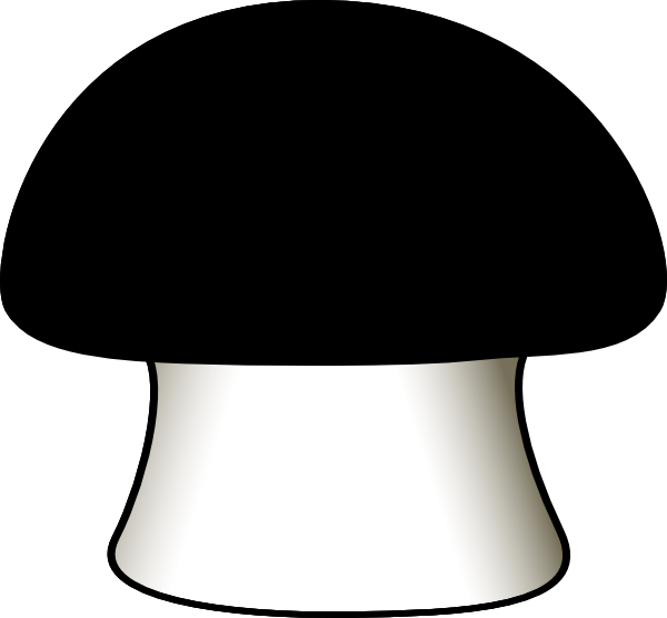 Black Mushroom Clip Art At Clker - Black Mushroom Clipart (600x556)