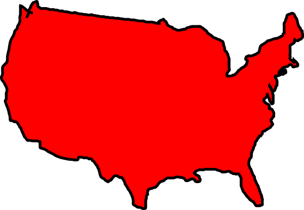 Red Usa Map Png (600x414)