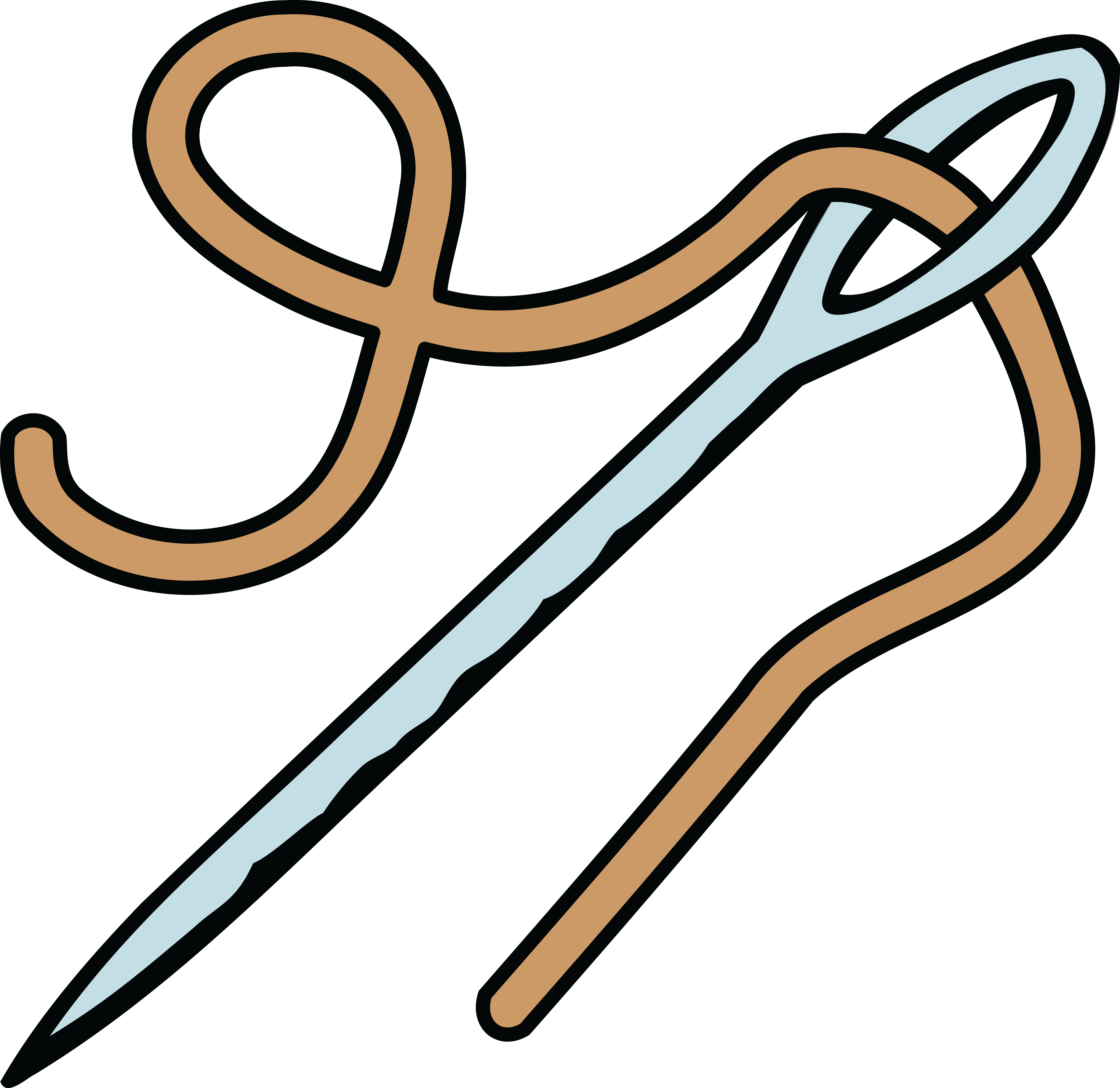 Free Clipart Of A Needle And Thread - Clipart Black And White Needle (4000x3887)