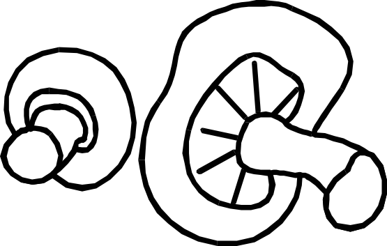Sliced Mushroom Clipart Black And White - Mushroom Black And White (555x353)