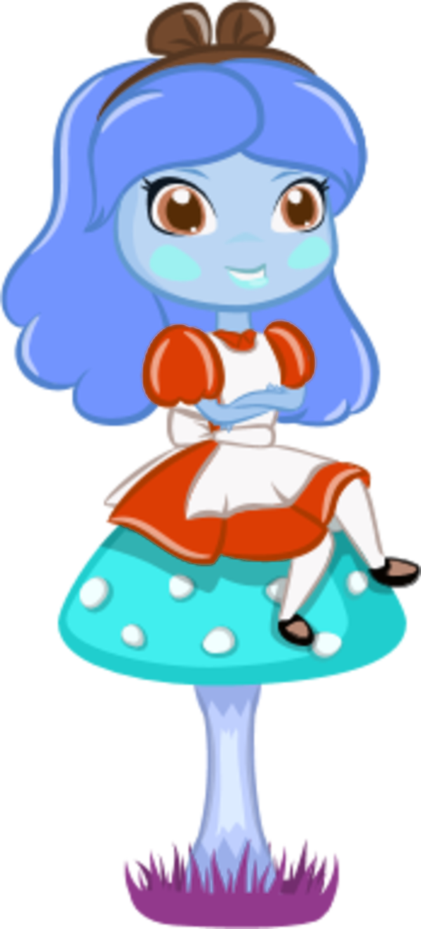 Alice In Wonderland Sitting On A Mushroom Clipart - Alice's Adventures In Wonderland (600x1324)
