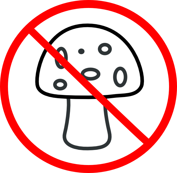 No Mushrooms Clip Art At Clker - Don T Like Mushrooms (600x585)