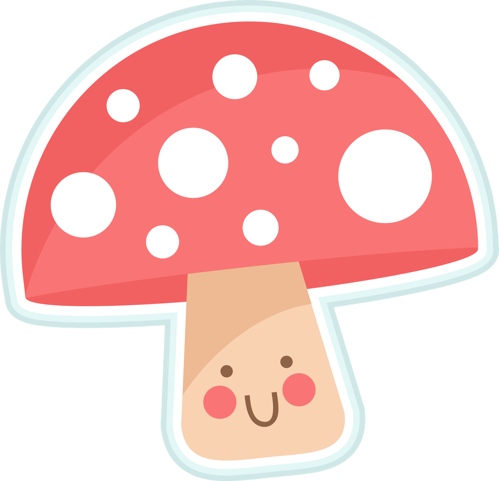 Miss Kate Cuttables - Cute Mushroom Clipart (1600x1541)