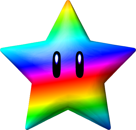 Mushroom Clipart Mario Star - Mario Kart Rainbow Star (474x452)