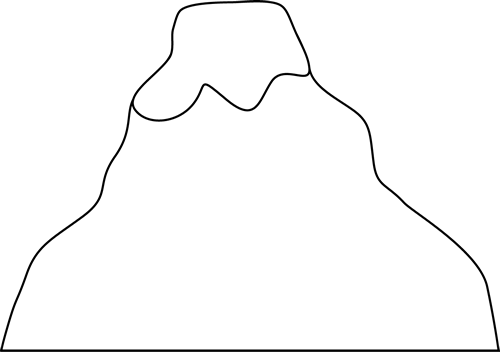Volcano Clipart Black And White - Volcanoes Clipart Black And White (500x352)