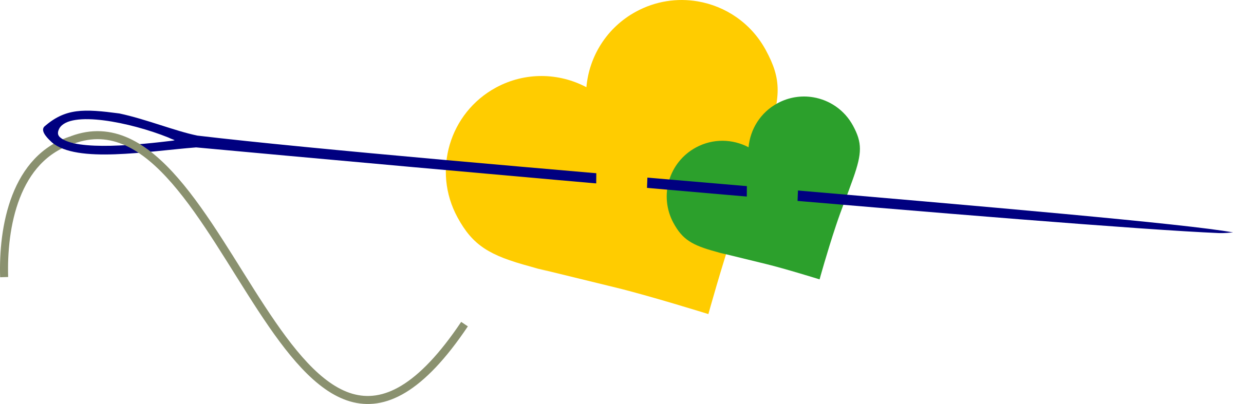 With Love - Needle And Thread Free Png (2400x787)