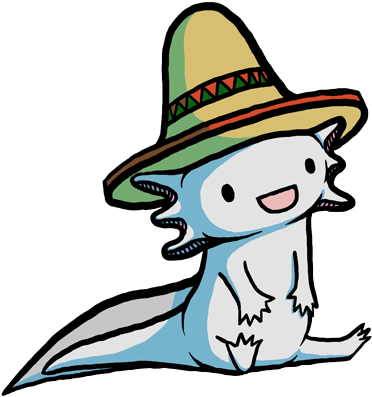 Axolotl Clipart Piano - Axolotl With Sombrero (500x500)