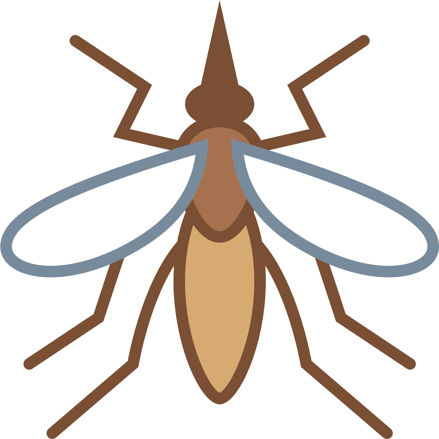 An Mosquito With Three Main Body Parts And Three Legs - Mosquito Icon Png (1600x1600)