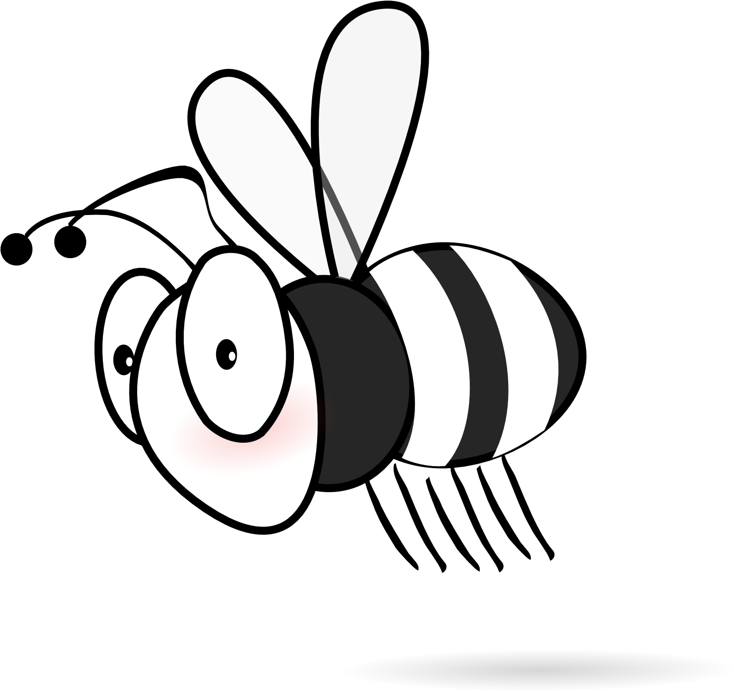 Bee 20 Black White Line Art Scalable Vector Graphics - Bee Clip Art (1979x2799)