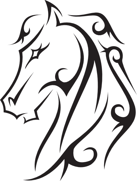 Tattoo Clipart Line Drawing - Horse Tattoo Designs (450x596)