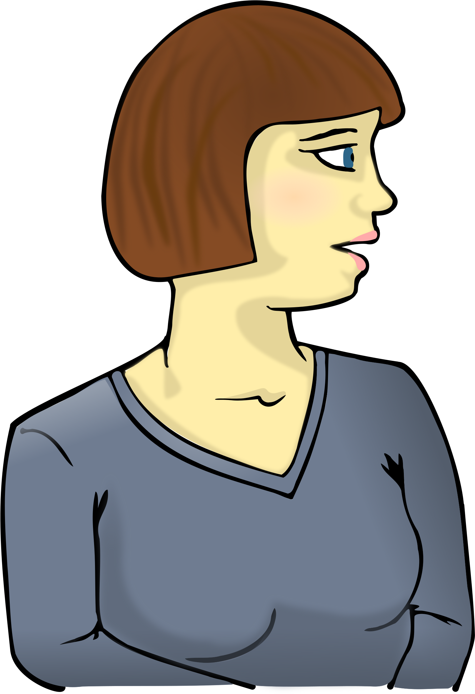 Girl Looking Cliparts - Person Looking Sideways Clipart (1658x2400)