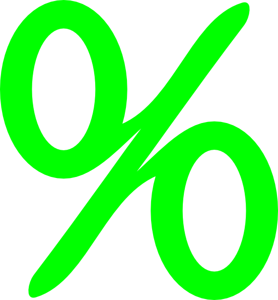Green Percent Clip Art - Percent Clipart (552x595)
