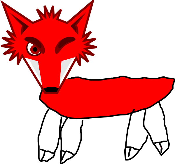 Red Fox Warrior Clip Art - Fox Face Shower Curtain (600x564)