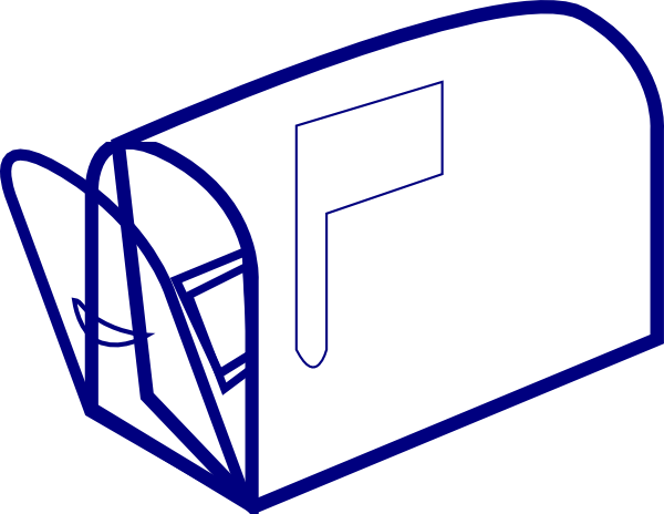 Blue Clear Mailbox Clip Art - Mailbox Clipart No Background (600x464)