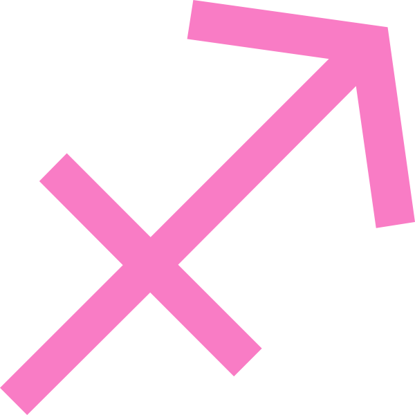 Pink Sagittarius Symbol Clip Art - Sagittarius Sign (600x600)