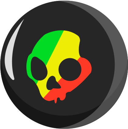 Rasta Skull - Skull Candy Logo Rasta (512x512)