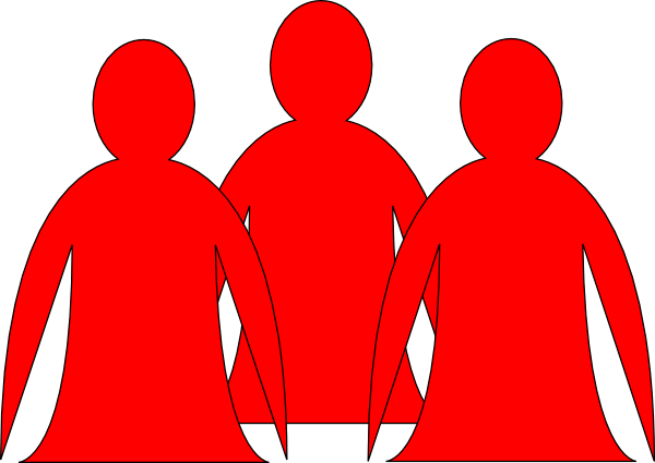 Abstract People Red 2 Clip Art - 2 Red People Clip (600x425)