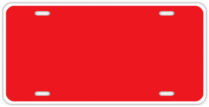 Printable License Plate Template - Blank Red License Plate (800x412)