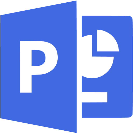 Royal Blue Microsoft Powerpoint Icon - Black And White Microsoft Powerpoint Logo (512x512)