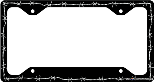 Barbed Wire License Plate Frames - Blank License Plate Clipart (500x500)