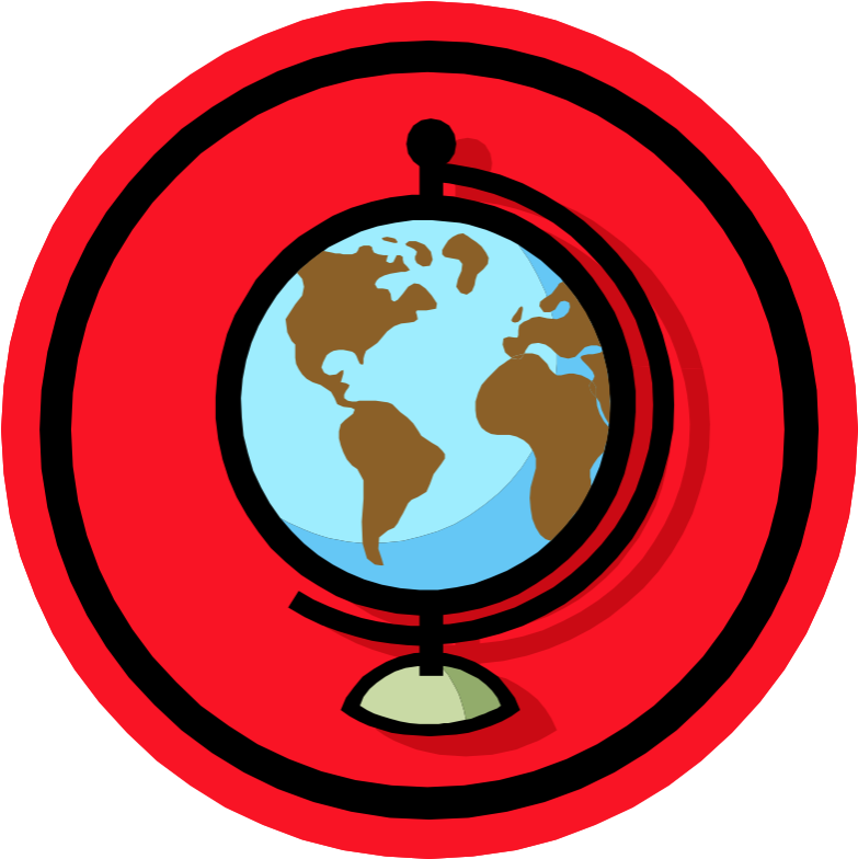 Clip Art - Red Circle With Blue Globe Logo (798x792)