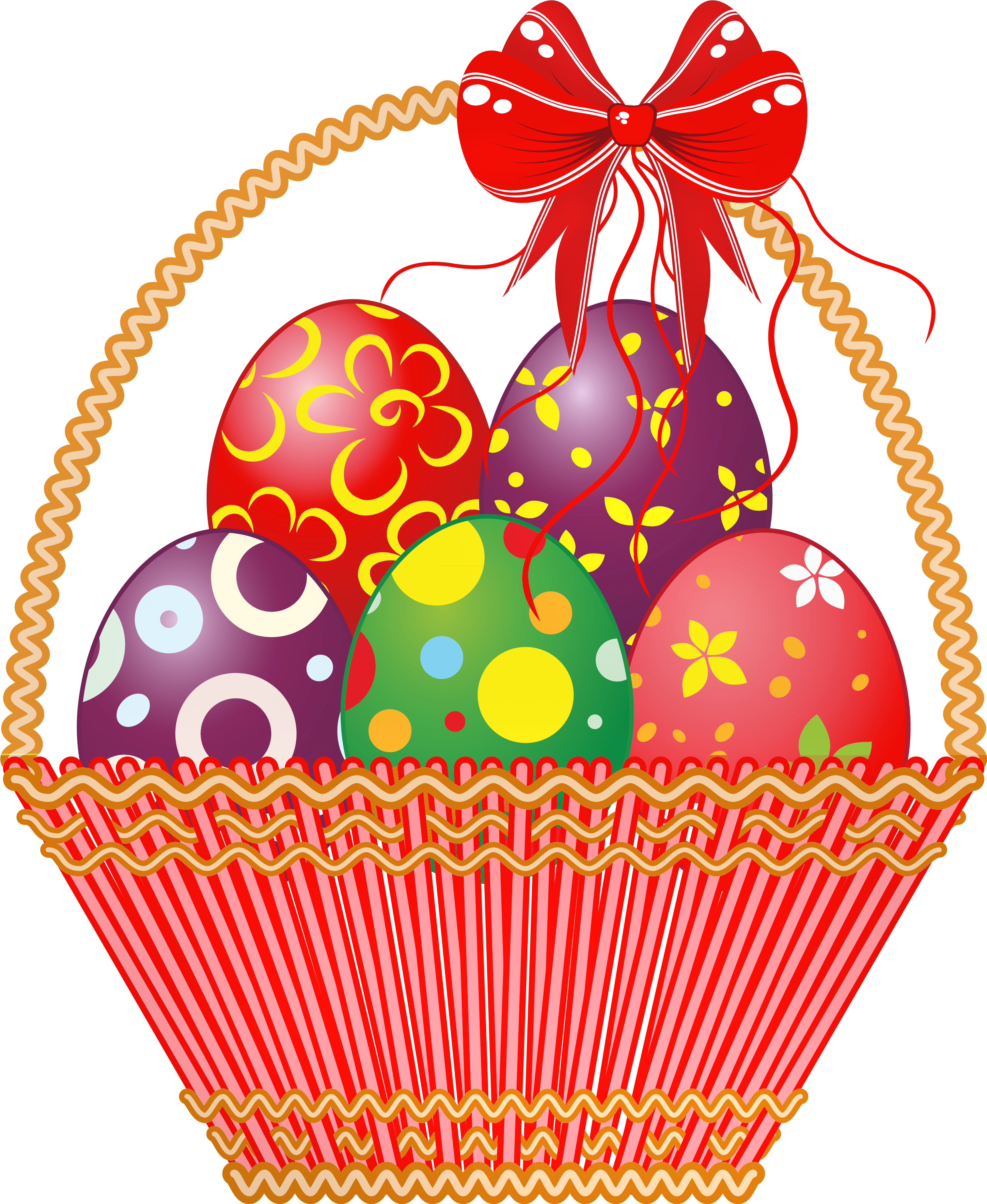 0, - Easter Eggs In Basket Clip Art (3169x3798)