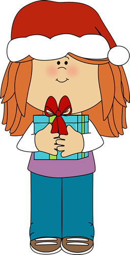 Gift Clipart For Kid - Girl Christmas Clipart (256x500)