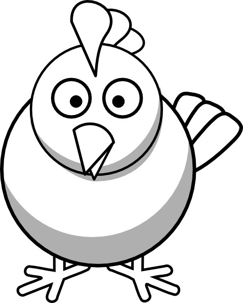 Chicken Nuggets Clipart - Cartoon Chicken Black And White (728x906)