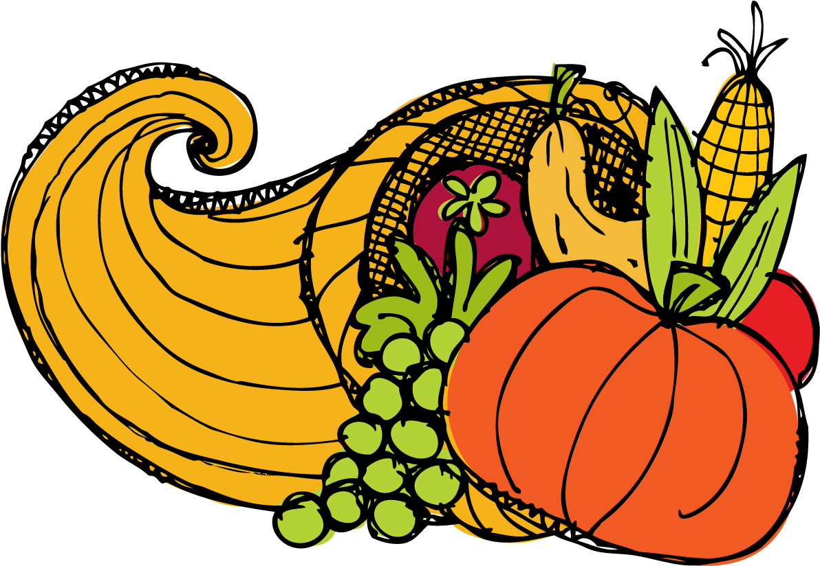 Turkey Clipart Kindergarten - Cornucopia Clipart (1201x835)